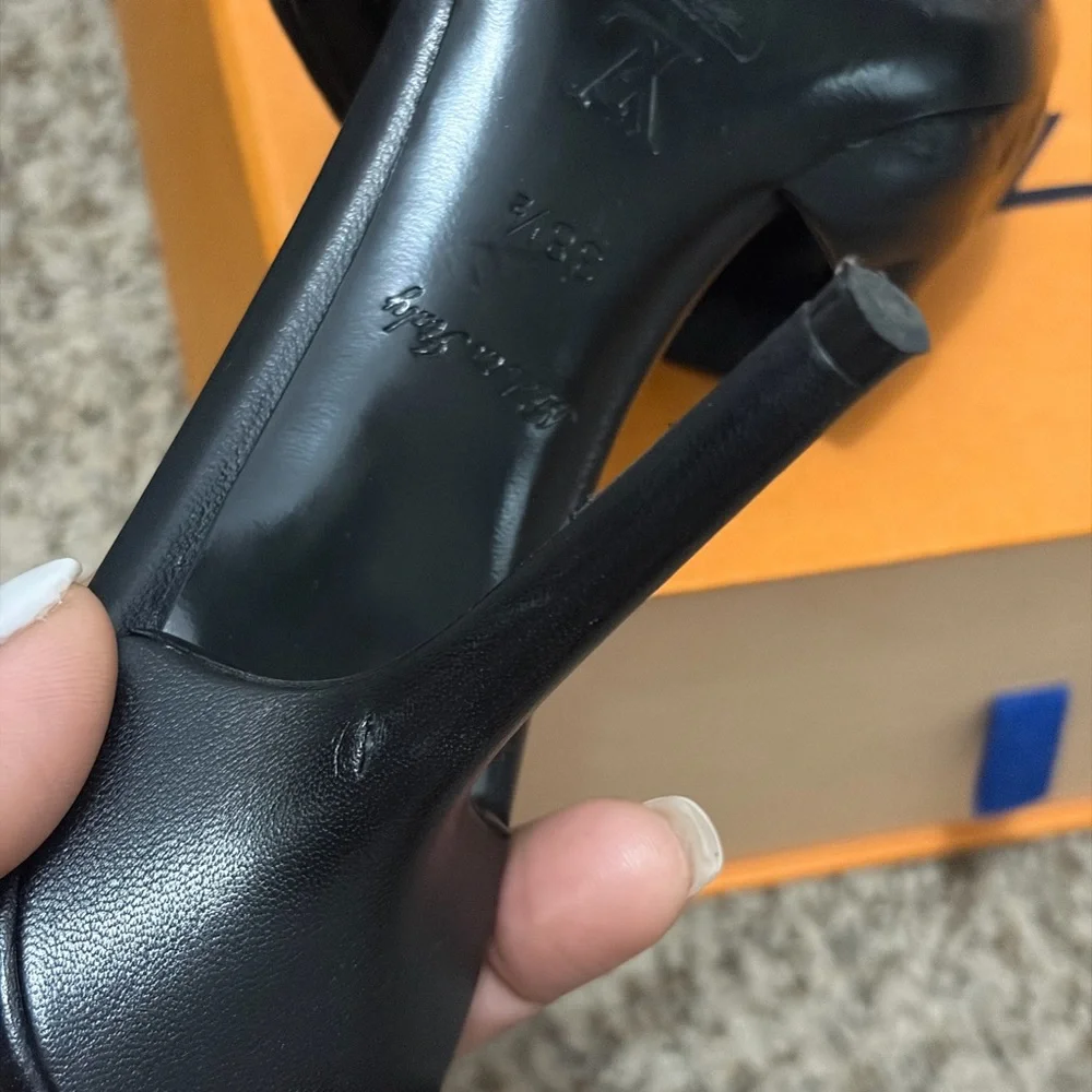 Louis Vuitton Black Embossed Heels - Picture 6 of 6